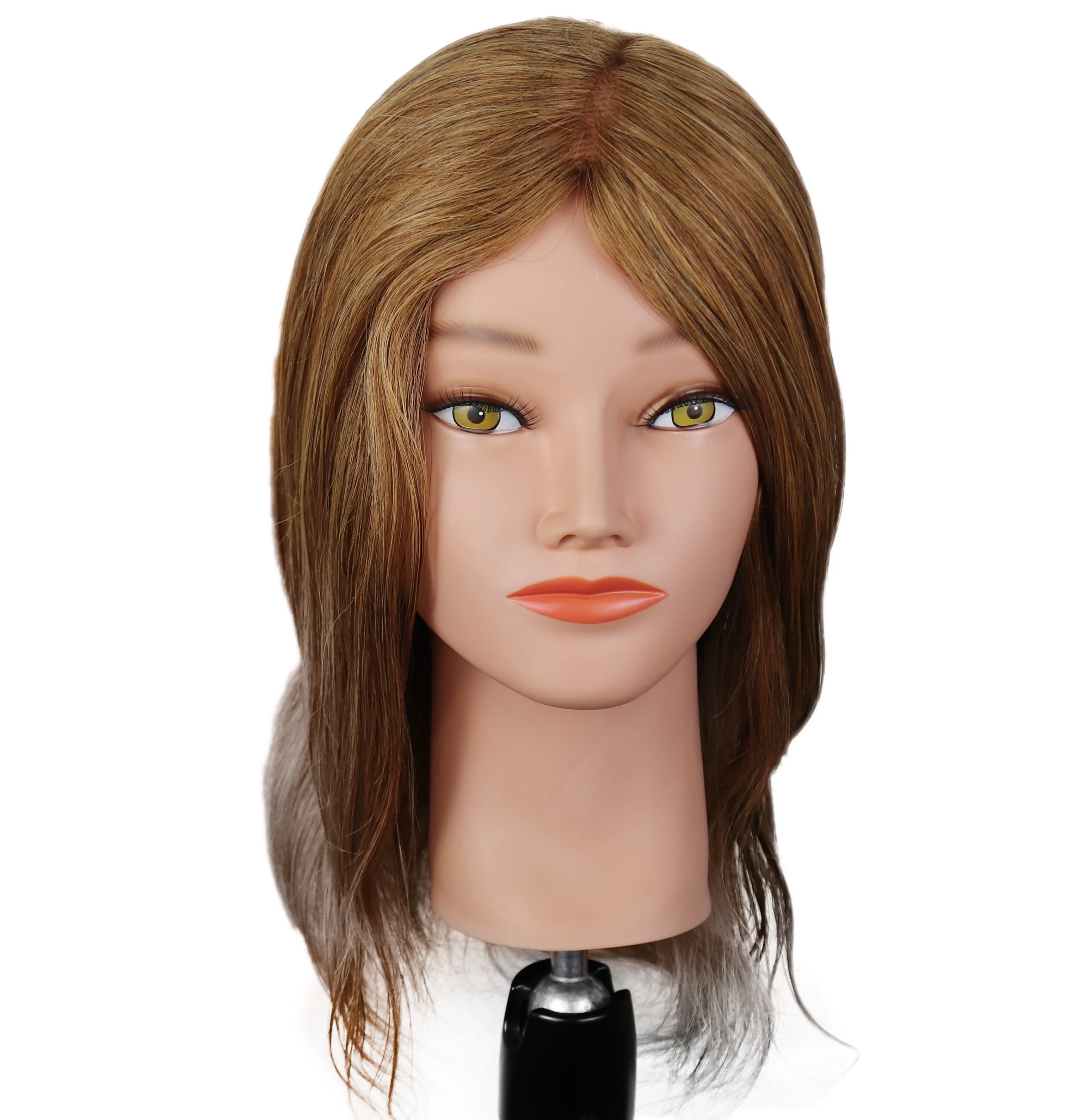 100% Real Hair Mannequin Training Head With Human Hair Doll HeadPractice Head Hairdresser