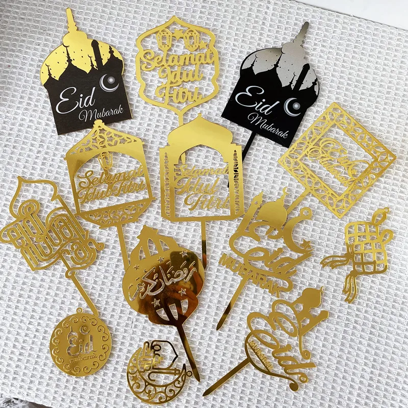 New Style Acrylic Cake Topper Birthday Party Decorations Baking Toppers Decoration English Alphabet Eid Ramadan Eid Cake Topper