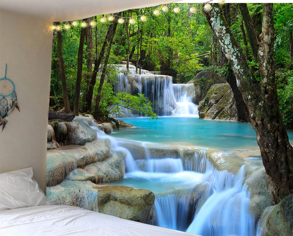 Custom Logo Printed Wall Hanging Landscape Tapestry For Home Decor