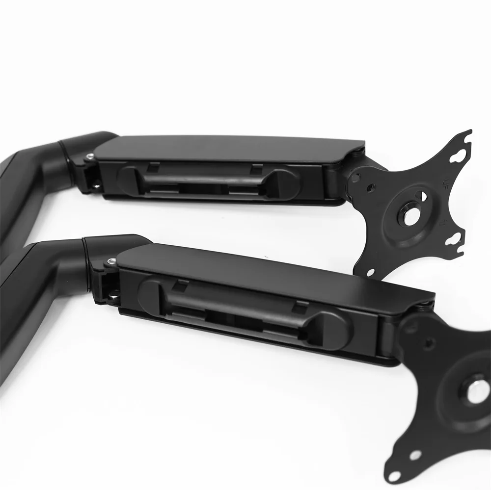 MG Height Adjustable Gas Spring Dual Monitor Mount Stand with Clamp and Grommet Base Tilt Swivel Rotation Holds 2 Screens
