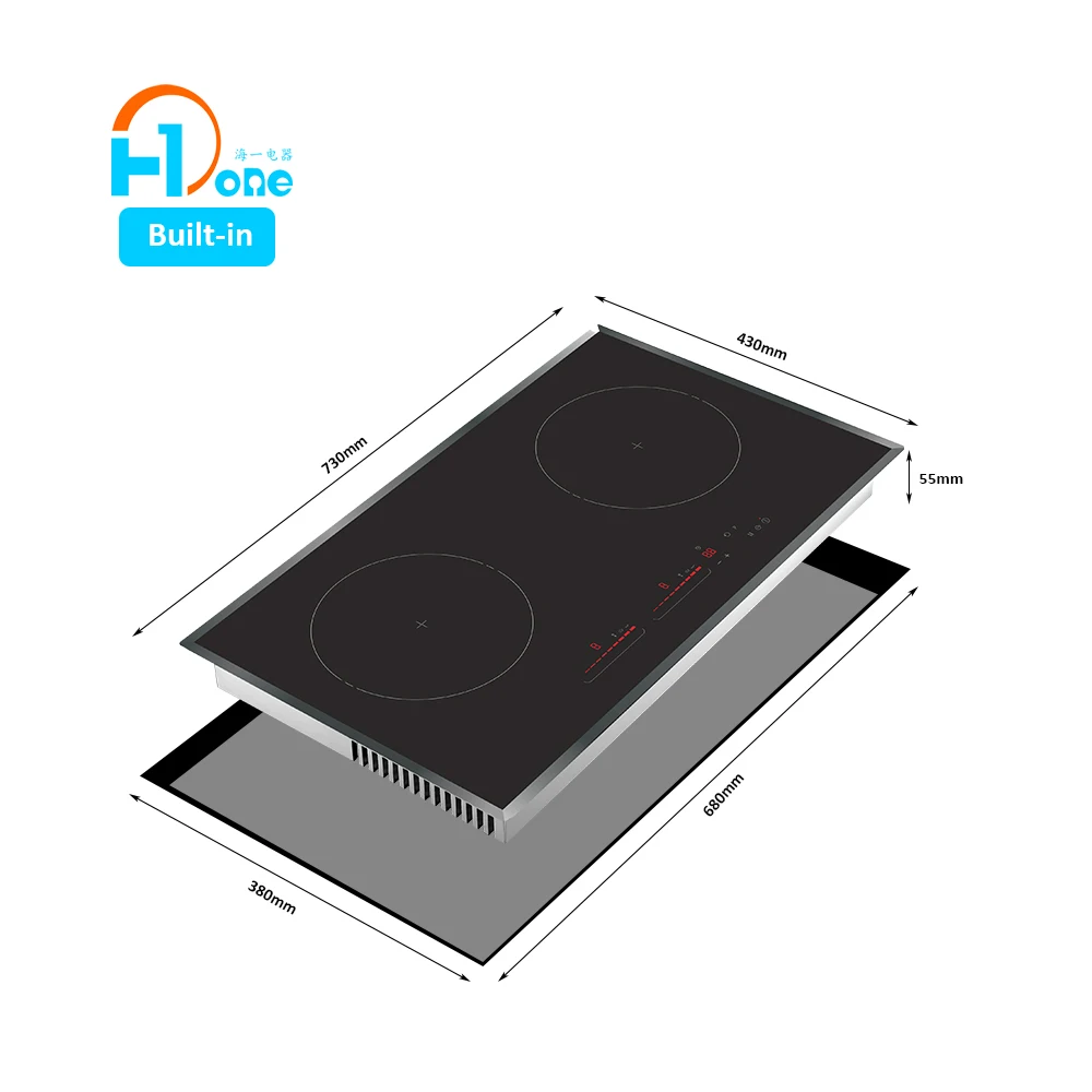OEM/ODM 3600 Вт 220 В Встроенная Высококачественная двухконфорочная электрическая плита с керамическим стеклом сенсорный контроль индукционная двумя зонами