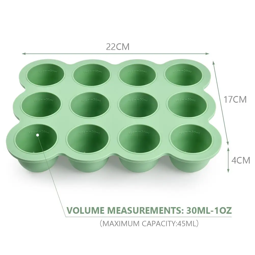 KingKam Reusable Silicone Baby Food Freezer Storage Tray for Food Vegetable Fruit Puree and Breast Milk