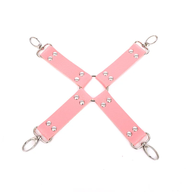 Rush To Buy PU Leather Couples SM Bondage Restraint Handcuffs Belt Cross Buckle Tied Cross belt Restraints Erotic Toys
