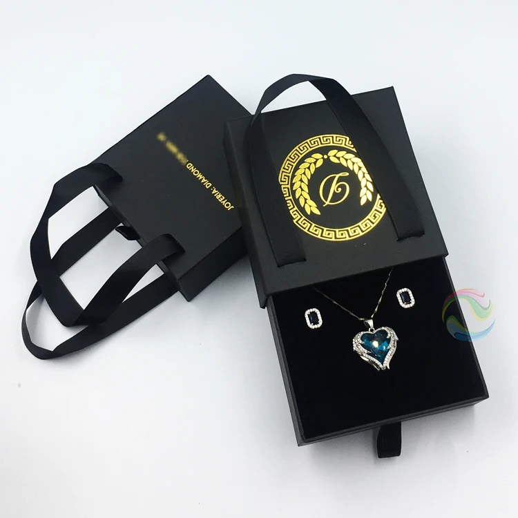 Luxury Accept Custom LOGO Drawer Cardboard Jewellery Gift Boxes for Earring Necklace Jewelry Packaging