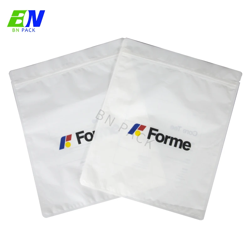 Frosted surface compostable poly biodegradable cloth zipper bags t-shirt bags plastic