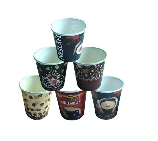 Direct Chinese Factory Single Wall Disposable Recyclable Small Disposable Coffee Paper Cups with Customized Logo Color Size