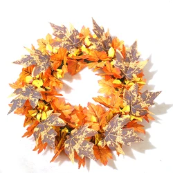 Factory hot sale autumn artificial pine leaf front door hanging garland artificial luxury indoor and outdoor Halloween deco