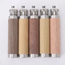 Laser engraved personalized flasks portable outdoor bamboo wooden flask polished stainless steel wine tube cigar tube bottle
