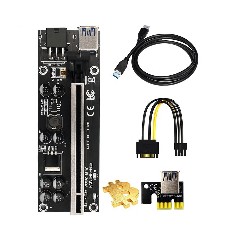 PCI-E Riser VER009s plus pci-e 1x to 16x usb 3 0 riser Extender PCI Express 009s с 8