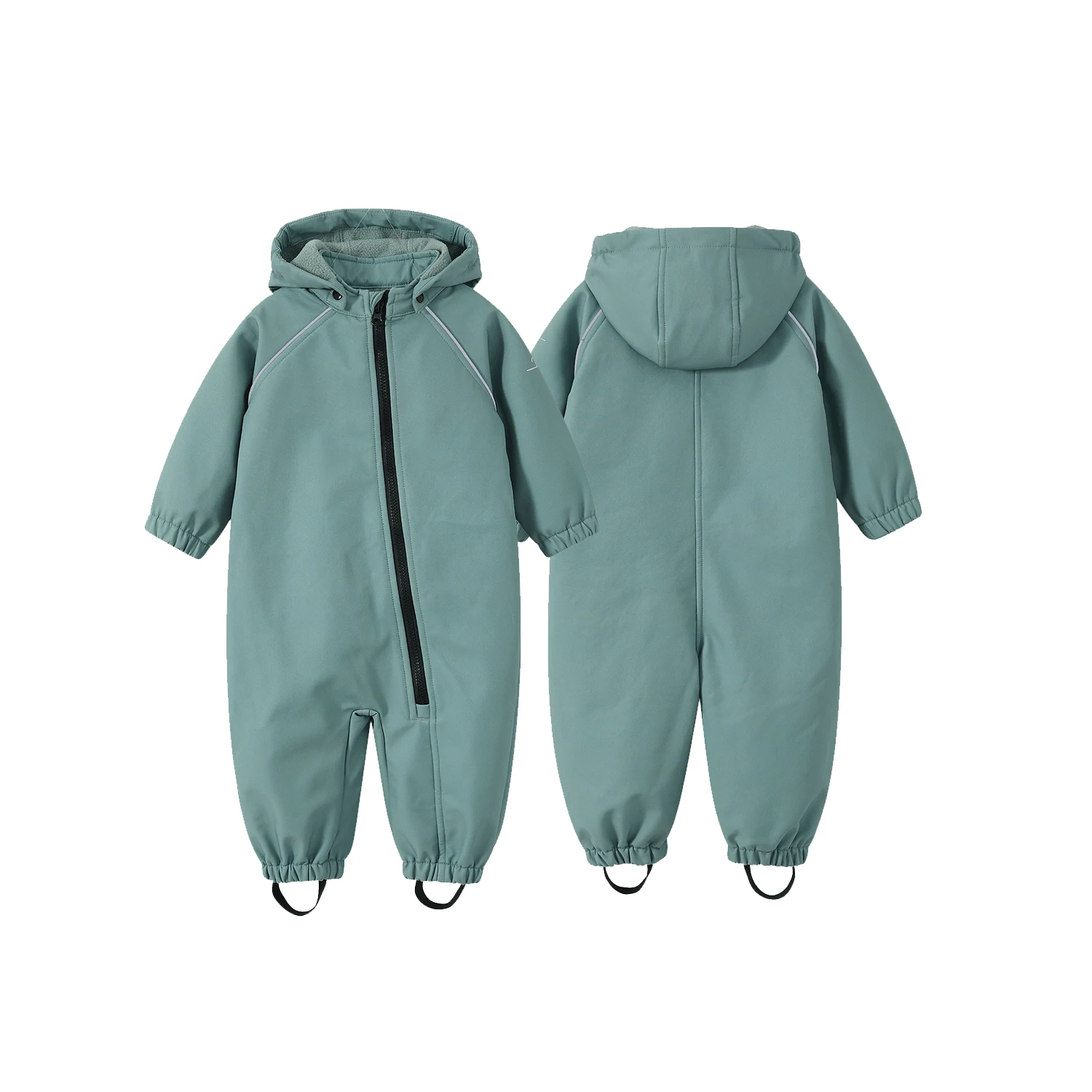 Custom Baby Softshell Overall One-piece Romper Outdoor Hooded Coveralls Fleece Waterproof Jumpsuit Boys Clothes Kids Playsuit