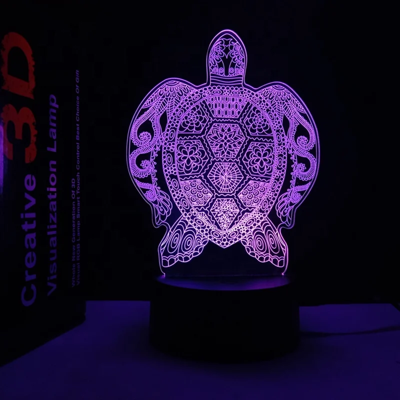 New Designs Turtle 3D Lamps Iron Man Fortnite Michael Jackson 3D Illusion Lamp Christmas New Year Gift