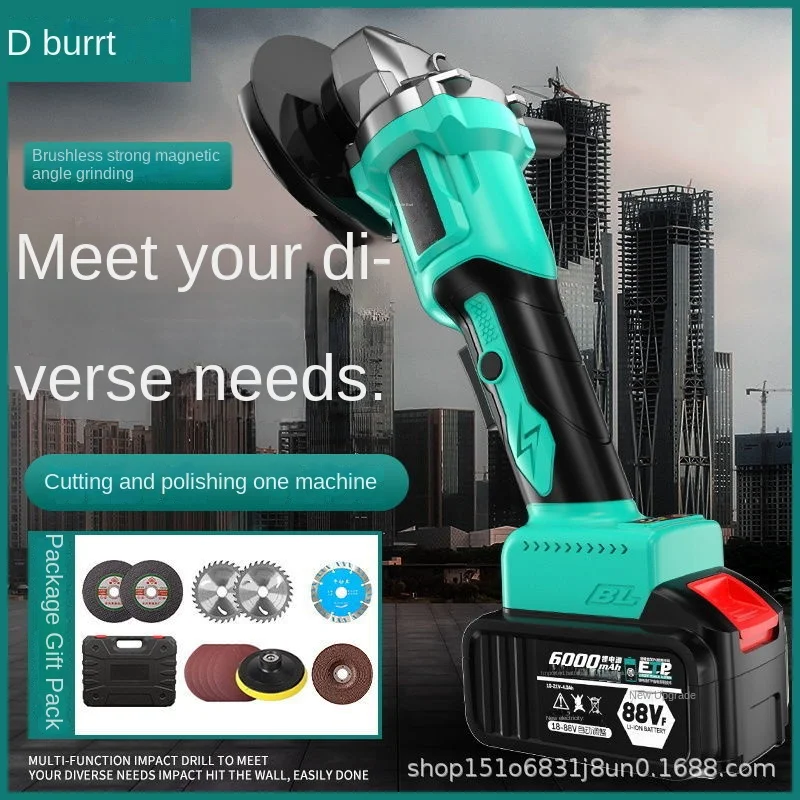 Burt Genuine Goods Brushless Lithium Battery Powered Angle Grinder Electric Polishing Machine Hand Grinding Wheel Charging