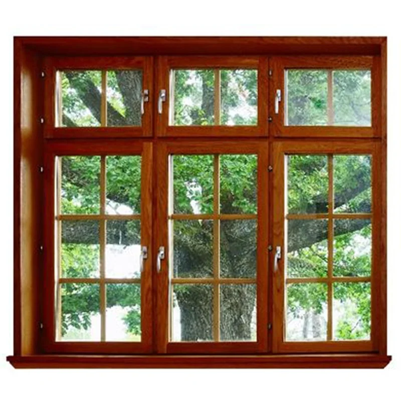 Wood Color French Windows And Doors Wood Composite Aluminum Double Glazed French California Casement Windows