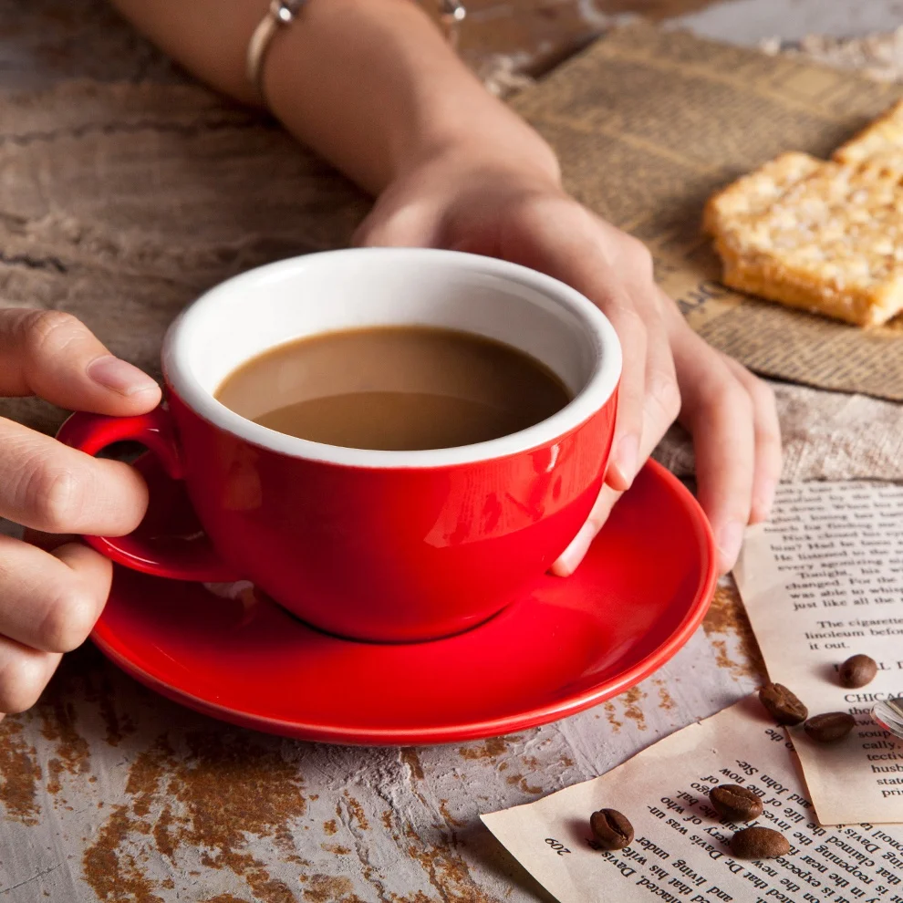 Factory High Quality Custom Juego De Tazas Para Cafe Con Logo Ceramic Coffee Mug Cup with Saucer Set