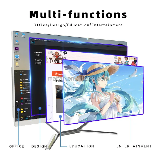Win 10 Or Linux 21.5/23.8/27 Inch i9 All in One PC Desktop Monoblock Gaming for Office