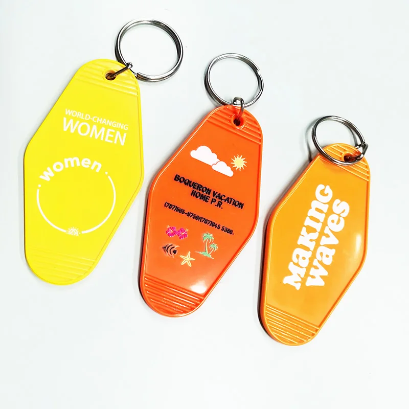 Personalized Plastic Blank ABS Hotel Keychain  Promotional Key Tags retro motel hotel keychain blank
