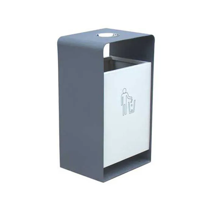outdoor rectangular metal garbage container trash can outside garden street recycle waste bin public commercial steel dustbin