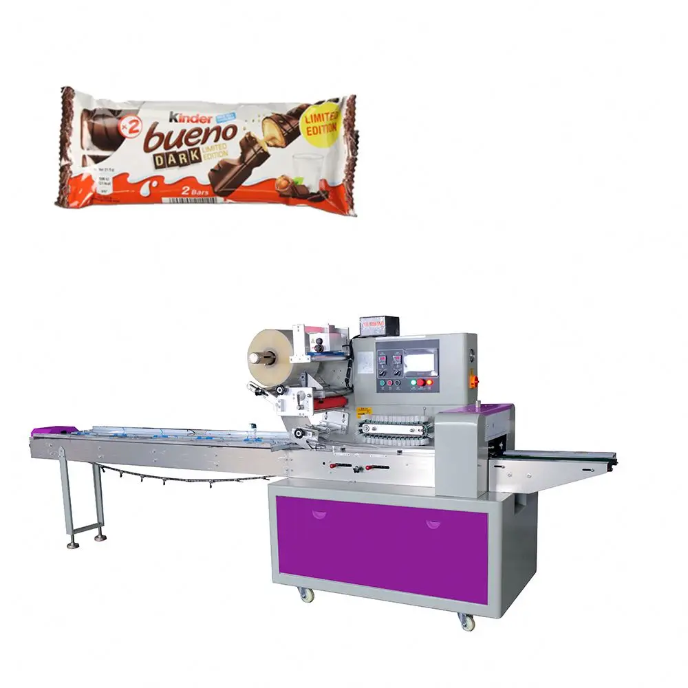 Full automatic Cookies biscuit feeding in pillow cookies wafer biscuit packing machine