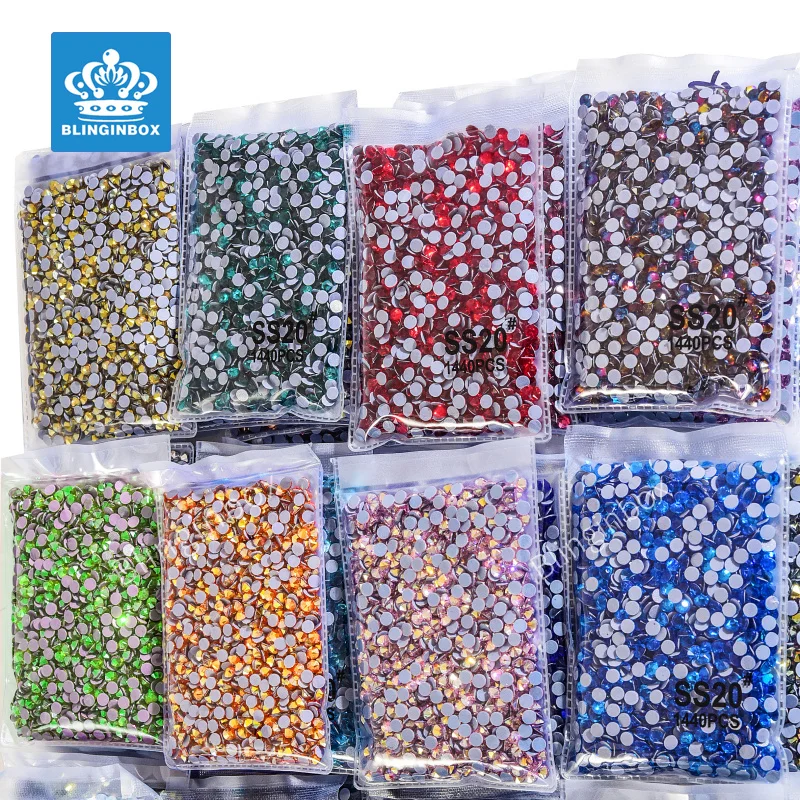 Wholesale Bulk Large Bag Glass Crystal Various Colors Sparkly Hot Fix Rhinestone For Clothing