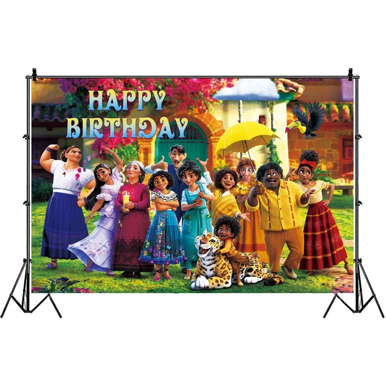 Encanto 5*3ft  Girls Birthday Backdrop Party Decorations Magic Movie Mirabell Madrid Photography Background