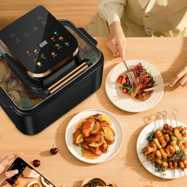 wholesale 12L Air Fryer New Home Flip-free Visual Multi-function Large Capacity Deep Frying Pan Electric Oven Stainless Steel
