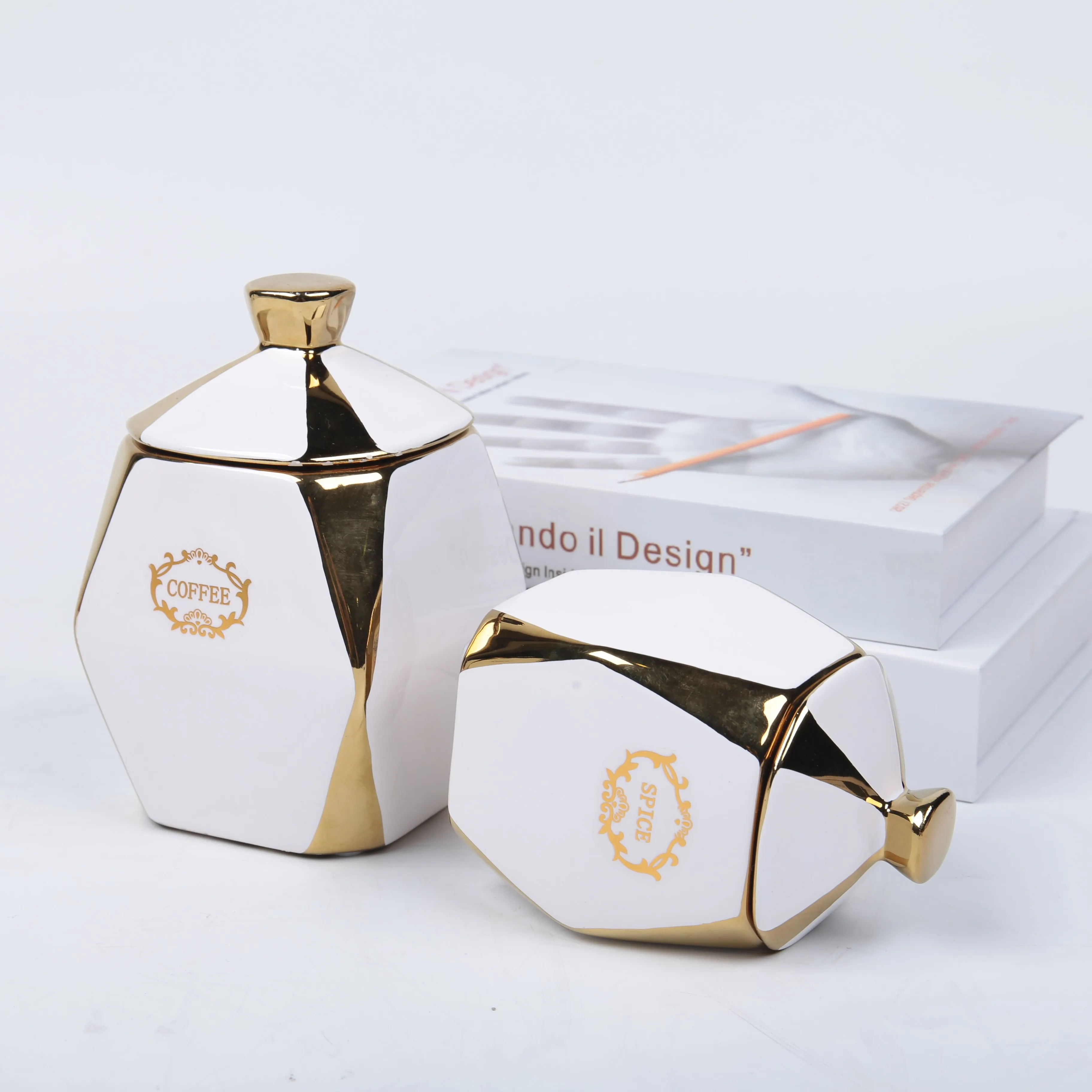 Household Nordic Ceramic Sealed Can Kitchen Grain Storage Food Storage Candy Coffee Tea Seal Jar