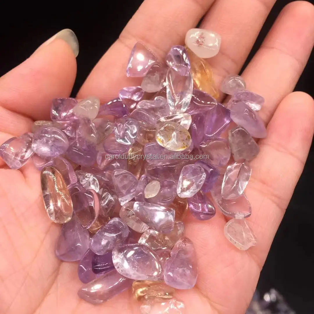 
100g Natural Colorful Crystal Ametrine Gravel Quartz Tumbled Stone Healing Decoration 