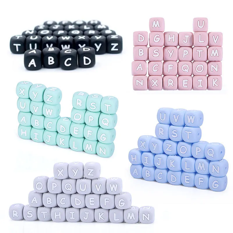 Wholesale Customized Colorful Silicone Letter Beads for DIY Silicone Bead Fashion Alphabet Bracelet Accessories