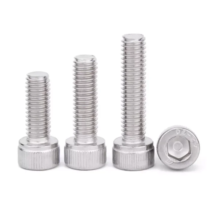SS304 SS316 Hex Socket Screw Stainless Steel DIN 912  Knurled Cylindrical Head Machine Screws Hex Socket bolt