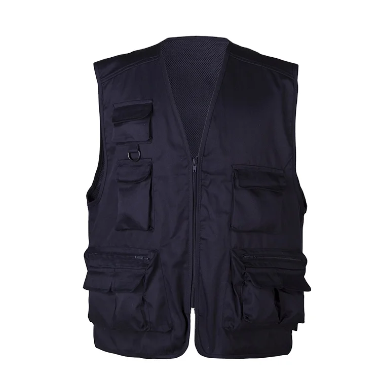 Workwear Multipocket Work Wear Worker Tool Custom Multi Pocket Canvas Mens Cotton Vest Outdoor