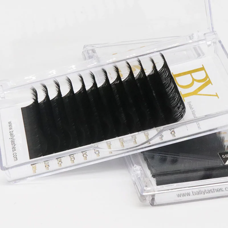 Ballylashes MINK LASH Hybrid Russian Volume Korea False Eyelash OEM Private Label Velour Silk Velvet Dark Lash Extensions Trays