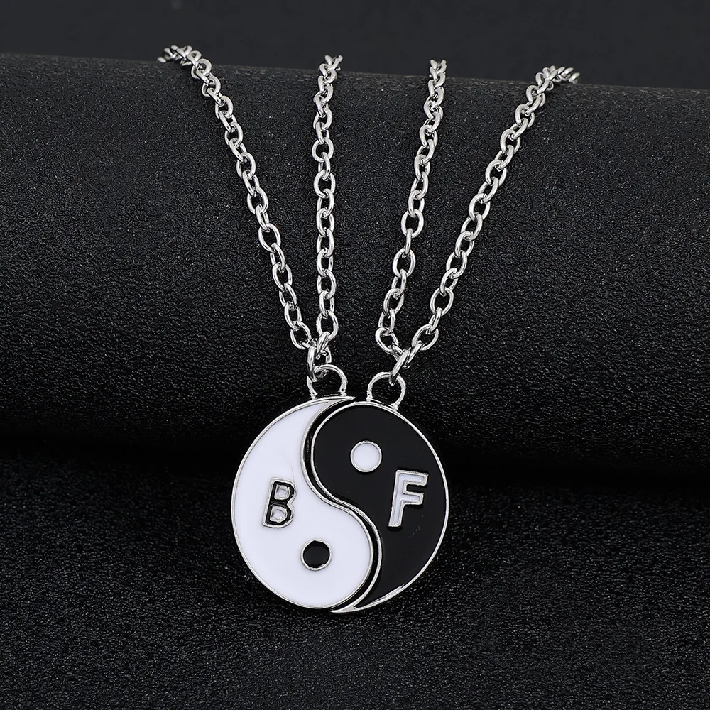 Горячая распродажа Yin Yang Bff пара кулон ожерелье цепочка для женщин и мужчин