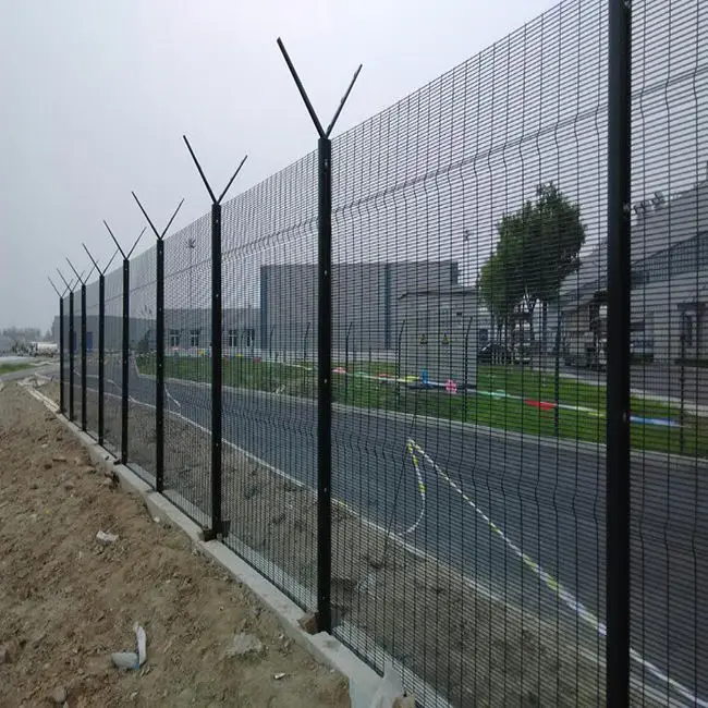 Durable welded wire mesh fence high security clear view clearvu 358 anti theft anti cut anti climb fence