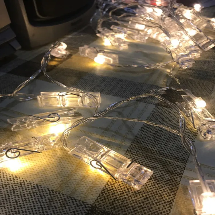 LED String lights Card Photo Clip Holder Fairy Garland lamp For Christmas New Year Wedding Party Decoration Battery holiday lamp