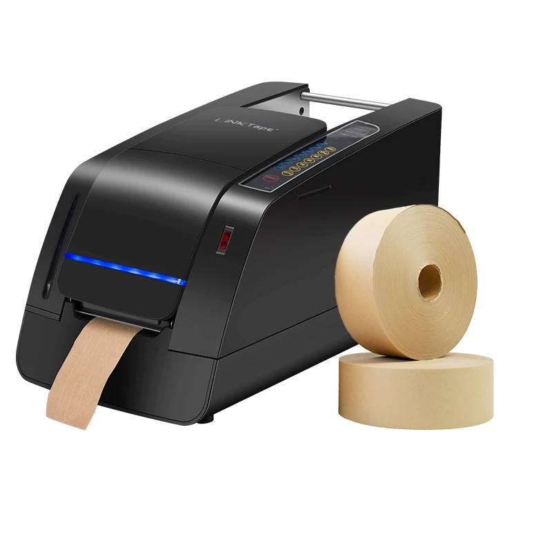 100% Biodegradable Automatic Packaging Wet Kraft Paper Water Activated Gummed Tape Dispenser Machine