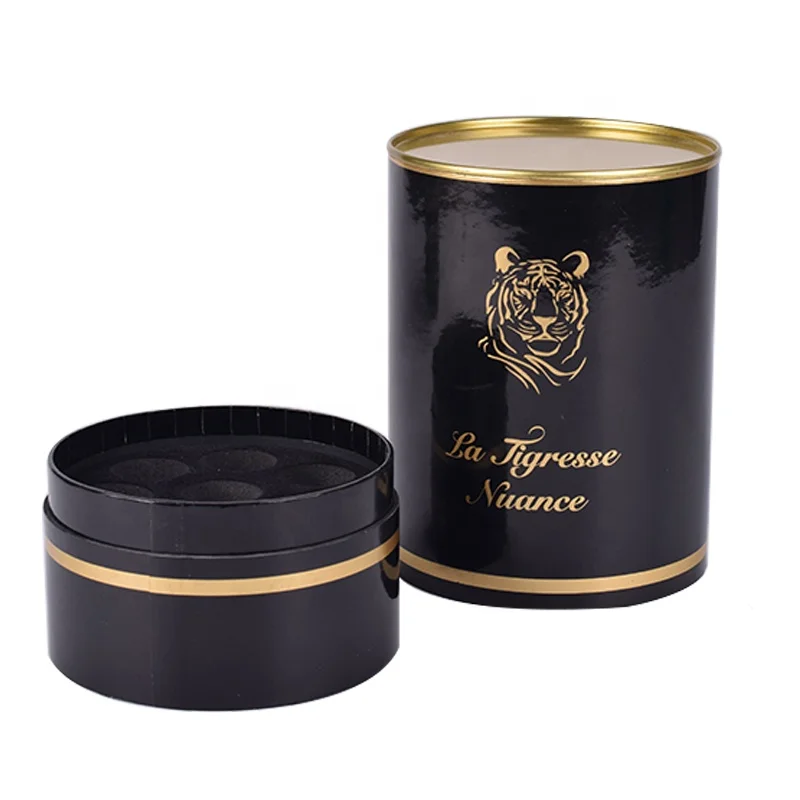 white black cylinder paper tubes gift packaging box for dry shampoo cosmetic perfume diffuser essential oil dropper bottle