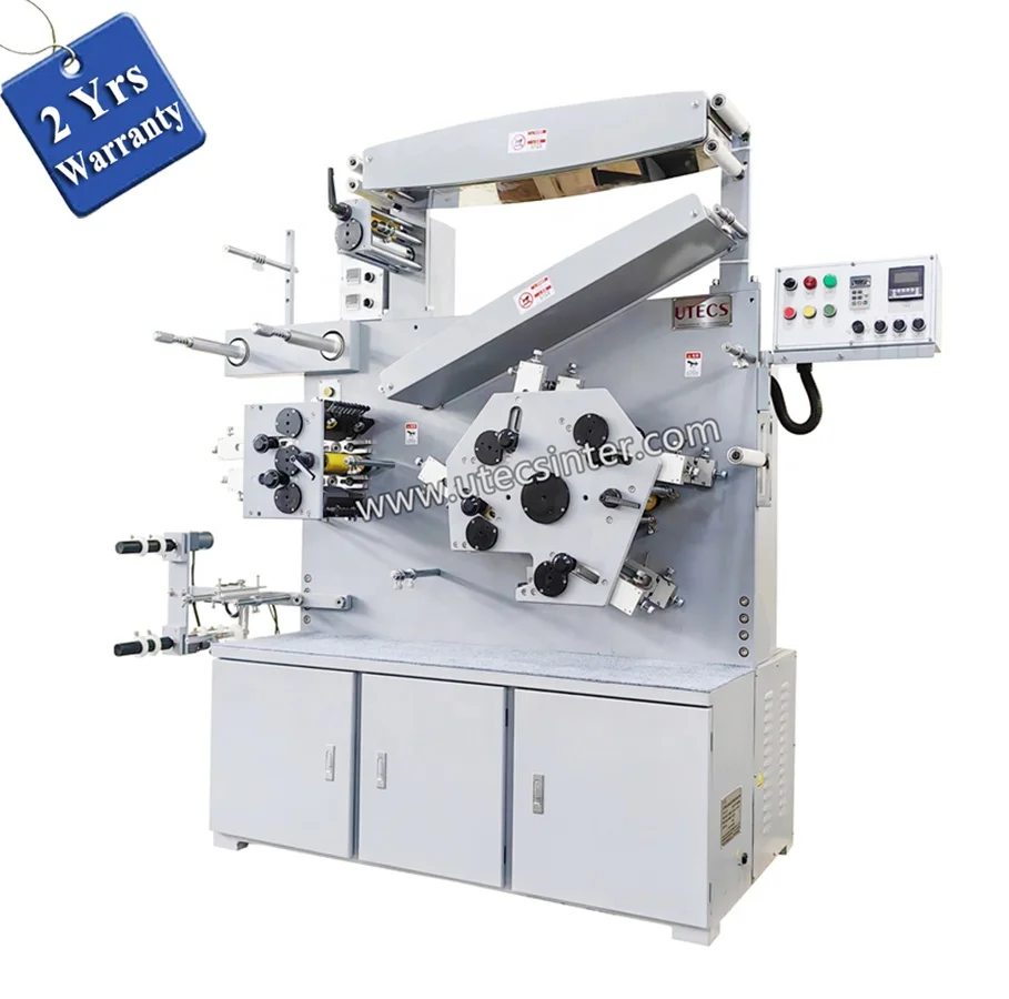 UGS42 Multiple Color Automatic Fabric barcode label Flexo Printer, Garment Organza Grosgrain cotton ribbon Printing Machine