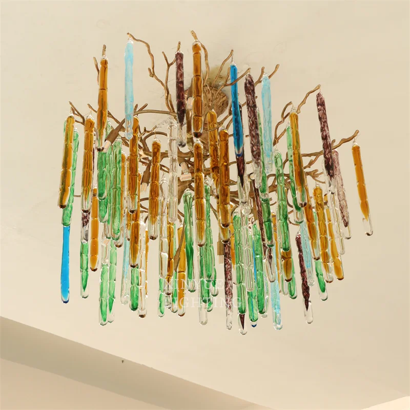 Luxury Colorful Crystals Glassdrop Pendant Lamp Riserva Crystal Brass Chandeliers Lights for Living Loom bedroom restaurant