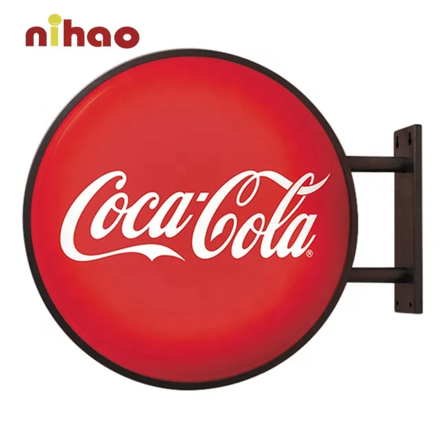 NIHAO Outdoor Indoor Custom Acrylic Round Circle Advertising Led Neon Light Box Sign for Bar Restaurant Promotion