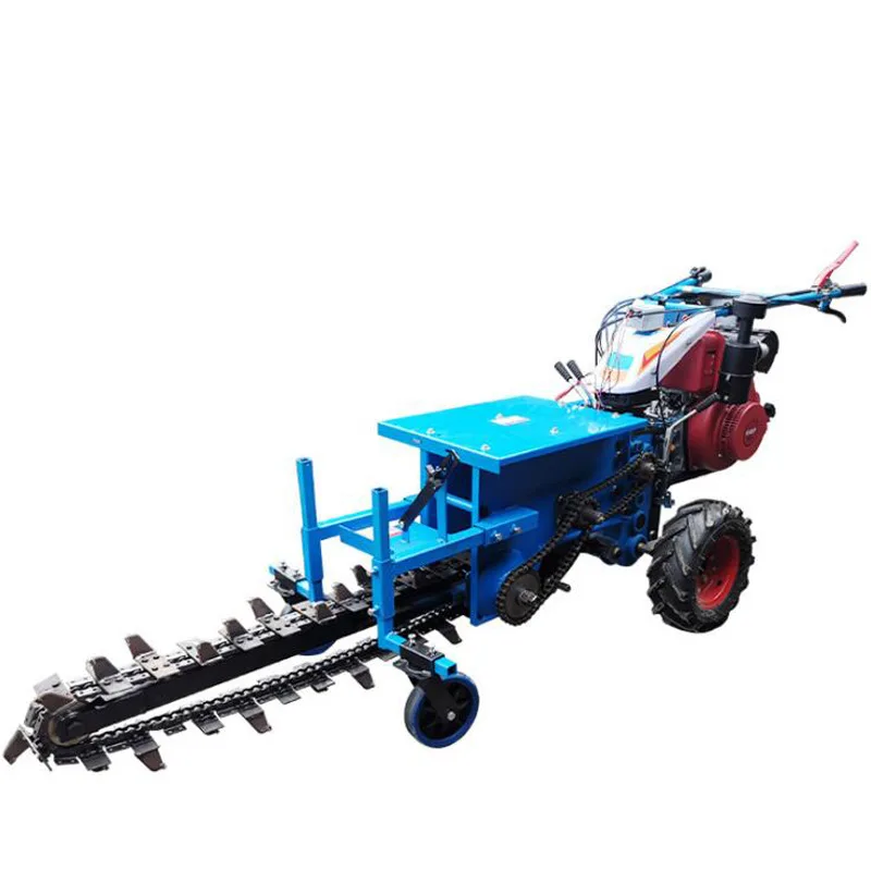 diesel tractor trenching machine digging cable trencher machine chain trencher mini hand tractor trencher for sale