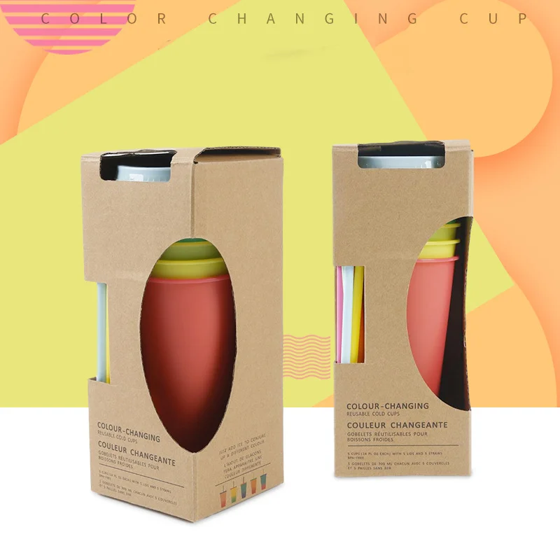 Mazoho Color Changing Cups 16/24 Oz Reusable Plastic BPA Free Tumblers For Kids Summer Coffee For Party With Lids And Straws