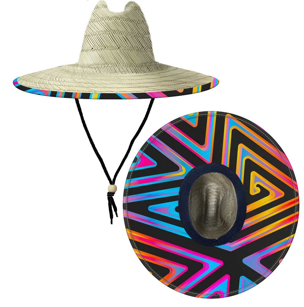 High Quality Custom Printed Lifeguard Unisex Straw Hat for Outdoor Beach & Fishing Activities