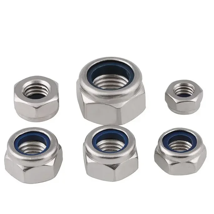 Chinese factory High Quality Carbon Steel Hexagon Nylon Insert Lock Nut Thin Nylon Nuts Blue Ring DIN985 M8 M16