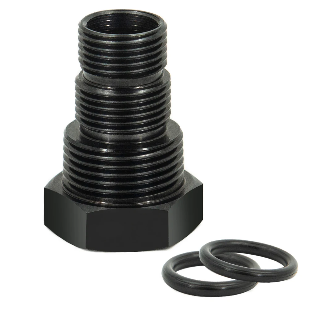Thread Adapter Straight Fitting 5/8-24 Or 1/2-28  Anodized Aluminum Black Flare Reducer Hose