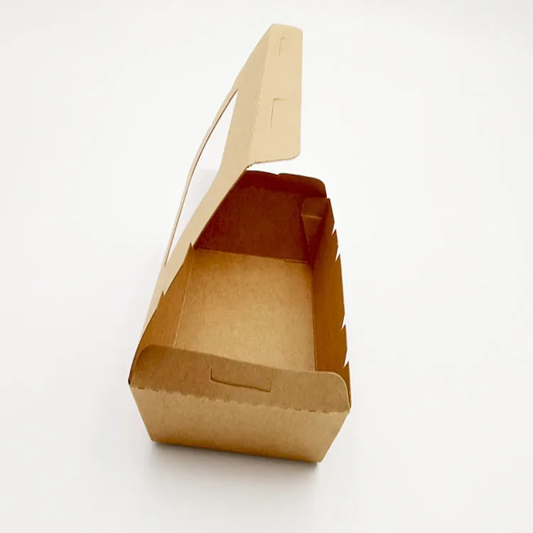 Kingwin Disposable Recycle Food Grade Container Packaging Brown Paper Fast Food Take Away Takeaway Kraft Paper Food Lunch Box