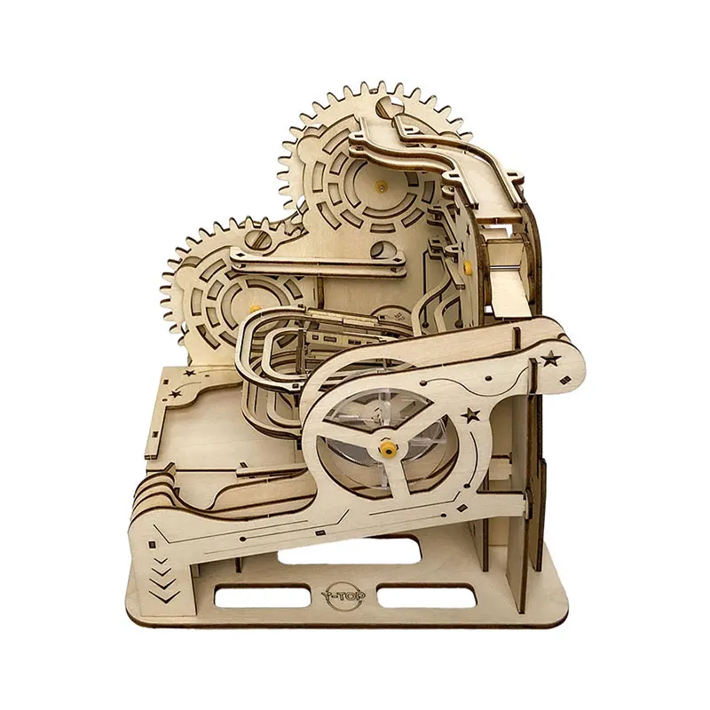 Handmade Assembly Mechanic 3d Marble Run Wooden Puzzles Educational Toys Track Ball Game Transmission Model for Kids Learning