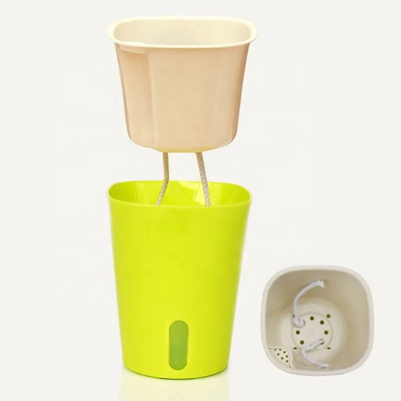 Hydroponic Automatic Water Absorption 2-layer Succulent Flower Pot Self-watering Flower Pot Hydroponic Lazy Flower Pot