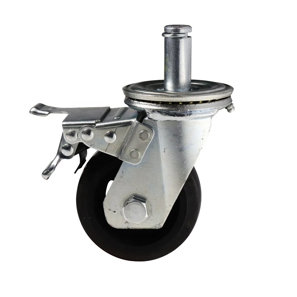 DLPO 4 дюйма сверхмощный поворотный твердых стволовых Поворотное Колесо со стальным стоп-сигнал