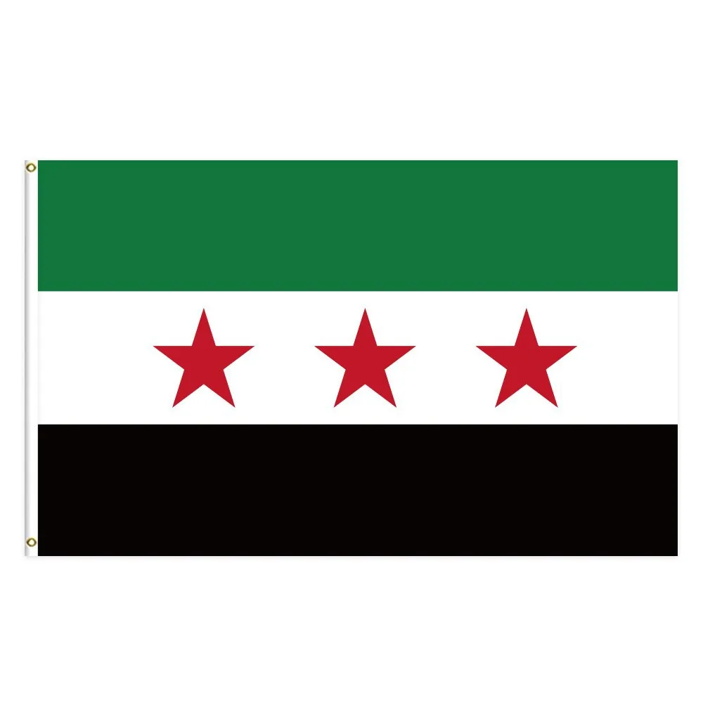 Флаг Сирии 3 Х5 футов Sy Syr Новый сирийский арабский Национальный флаг Республика зеленый