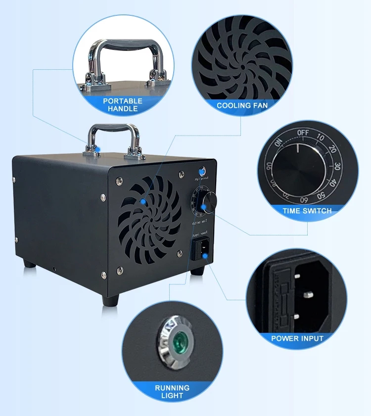 2023 new item ozone portable industrial sanitizer factory ozonizer cheap 3.5G 5G 10G Portable ozonizer